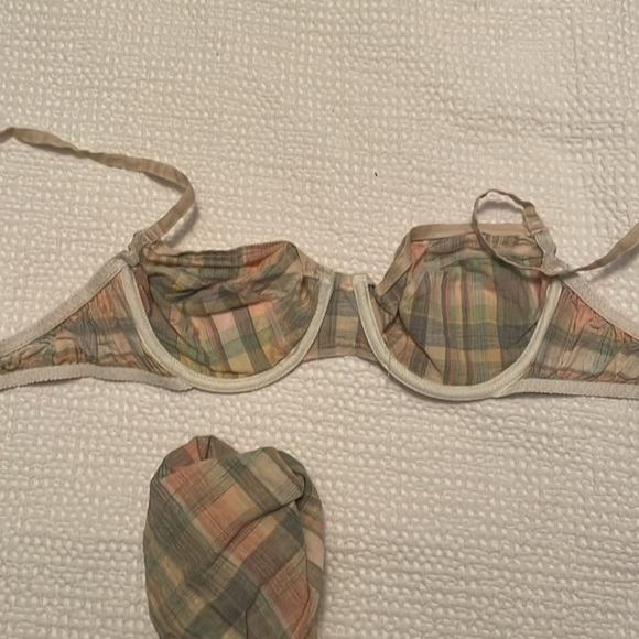Vintage Victoria’s Secret Gold Tag cotton plaid bra and panty set. Size 36C & L - Picture 5 of 7